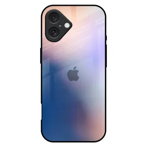 Smooth Shield Luxury Appeal Blue Mauve Gradient Glass Case for iPhone 16 Plus