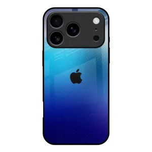 Modern Surface Design Comfort Edge Blue Rhombus Pattern Glass Case for iPhone 17 Pro