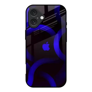 Colorful Pattern Grip Assist Blue Ring Light Glass Case for iPhone 16