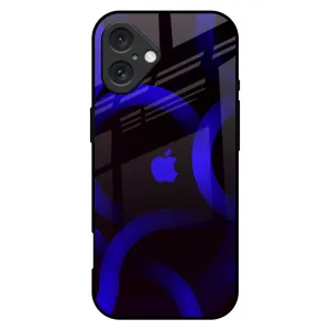 dust protection Blue Ring Light Glass Case for iPhone 16 Plus