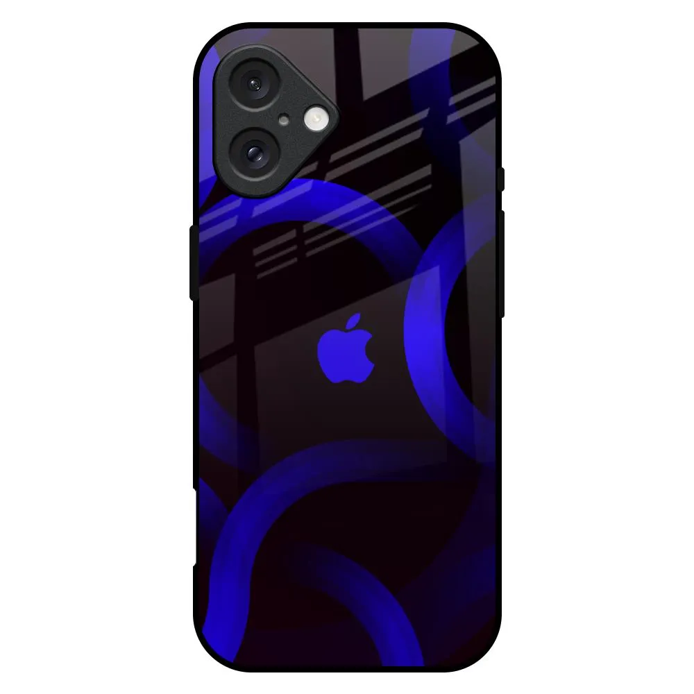 dust protection Blue Ring Light Glass Case for iPhone 16 Plus