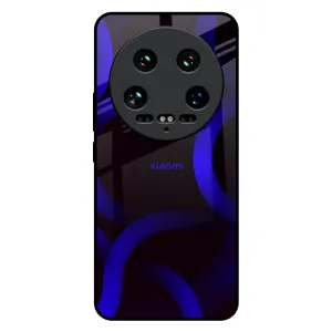 Blue Ring Light Glass Case for Mi 14 Ultra 5G Elegant Accent