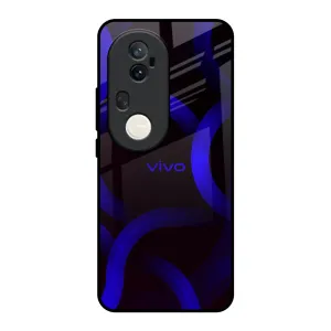 Luxury Appeal Stylish Detail Layer Blue Ring Light Glass Case for Vivo T4 Ultra 5G