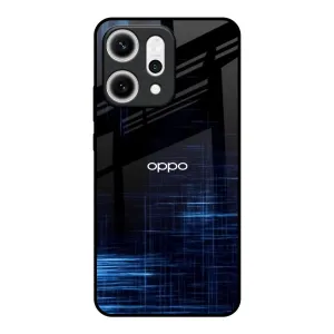 Polished Style Clear Frame Blue Scratch Glass Case for Oppo Reno14 5G