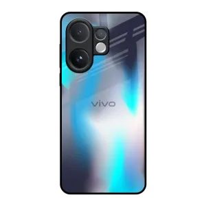 Minimal Shield Texture Blue Swan Shadow Glass Case for Vivo V60 5G