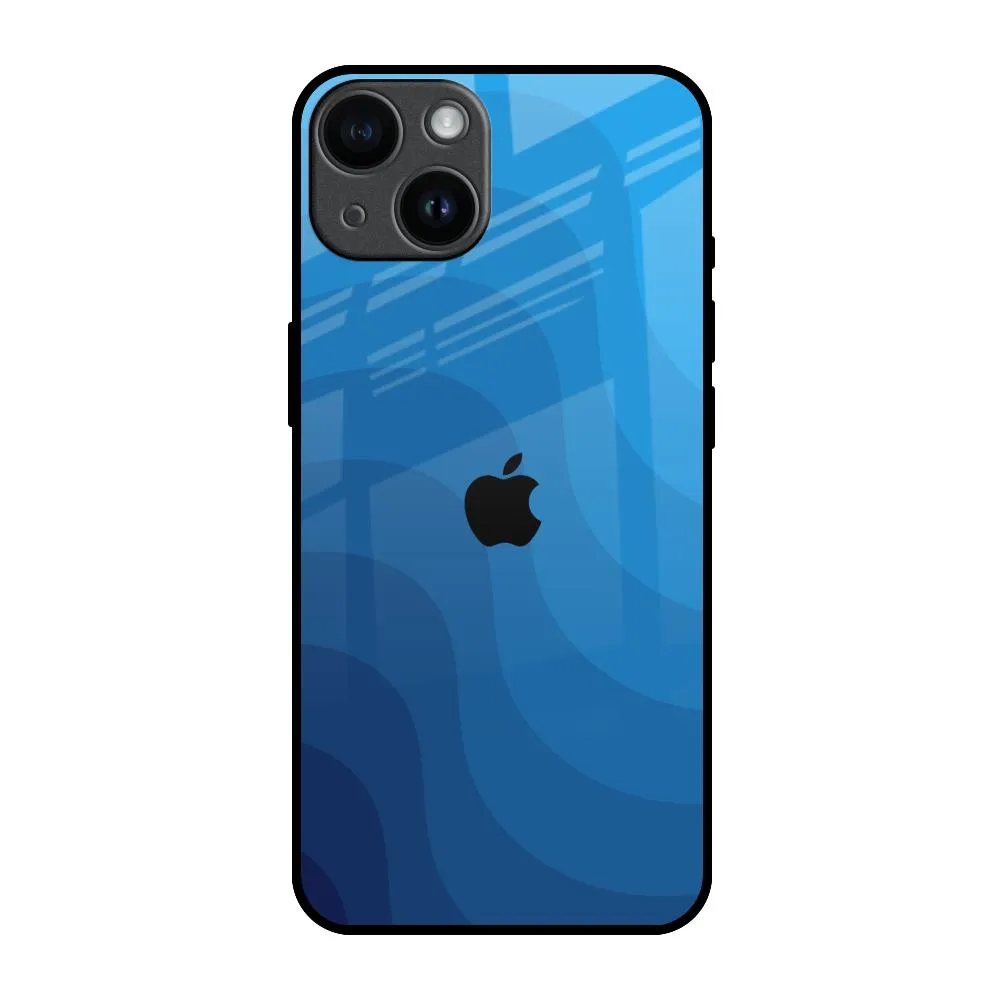 Daily Durability Versatile Accessory Blue Wave Abstract Glass Case for iPhone 14
