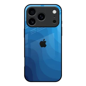 Comfort Accessory Ergonomic Texture Blue Wave Abstract Glass Case for iPhone 17 Pro