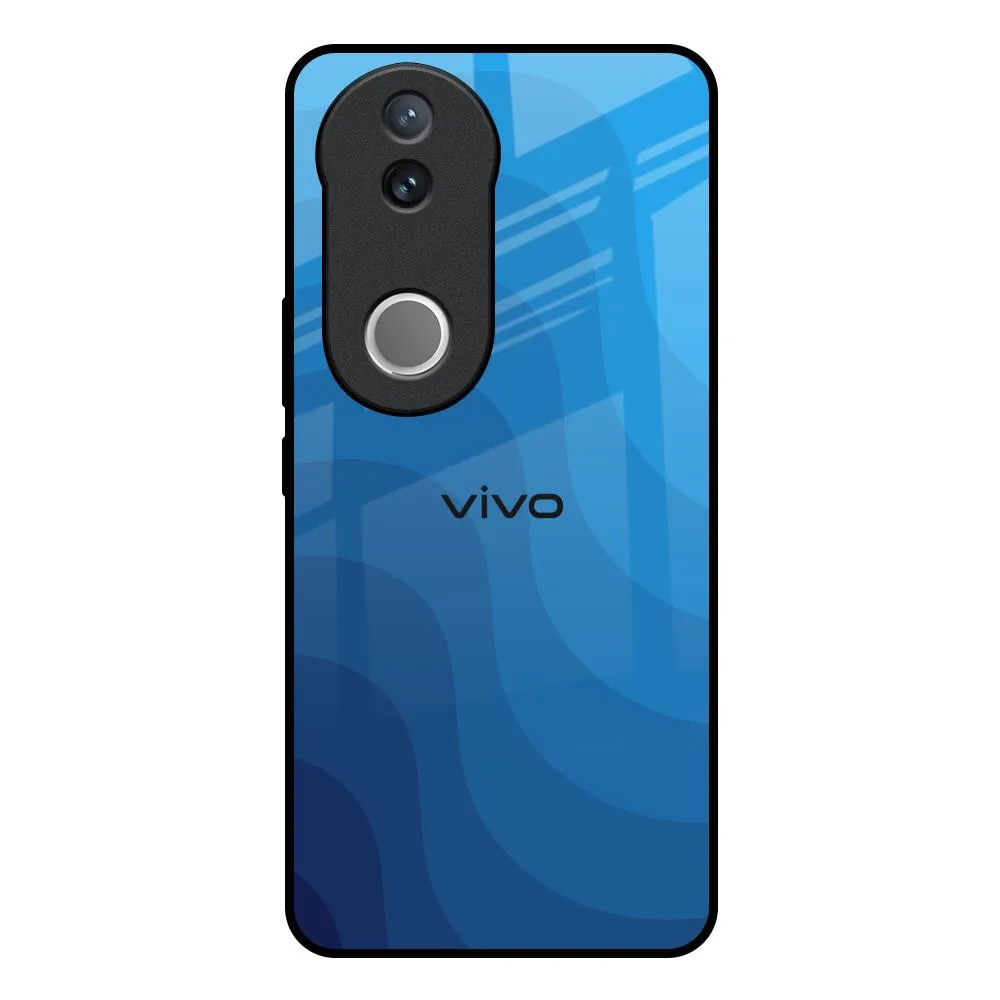 Blue Wave Abstract Glass Case for IQOO Z10R 5G Elegant Accent