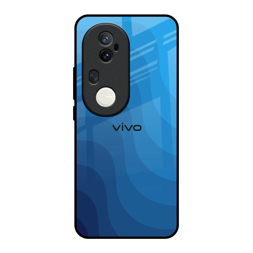 Blue Wave Abstract Glass Case for Vivo T4 Ultra 5G Protective Corners Portable Case
