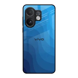 Blue Wave Abstract Glass Case for Vivo V60 5G Vivid Coloration