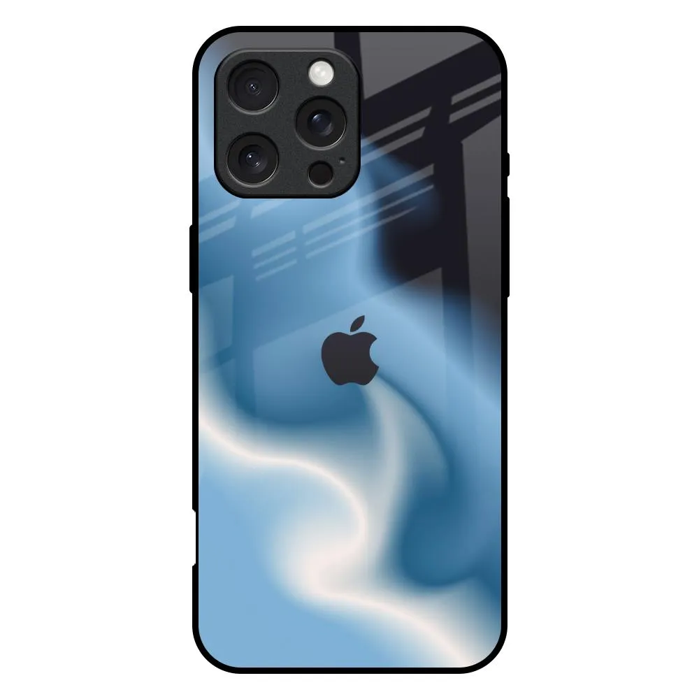 Blue Waves Glass Case for iPhone 16 Pro Max Clear Protection Comfort Pattern Texture