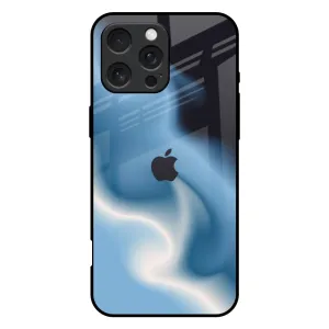 Blue Waves Glass Case for iPhone 16 Pro Max Clear Protection Comfort Pattern Texture
