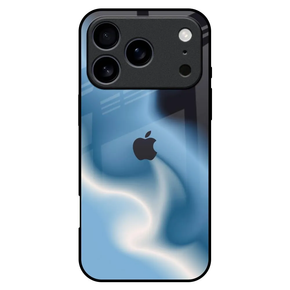 Grip Texture Blue Waves Glass Case for iPhone 17 Pro Max