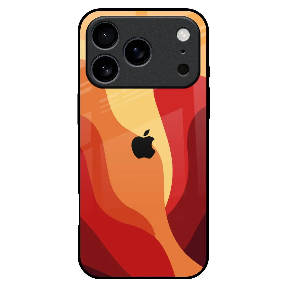 Shock Absorption Layer Magma Color Pattern Glass Case for iPhone 17 Pro Max