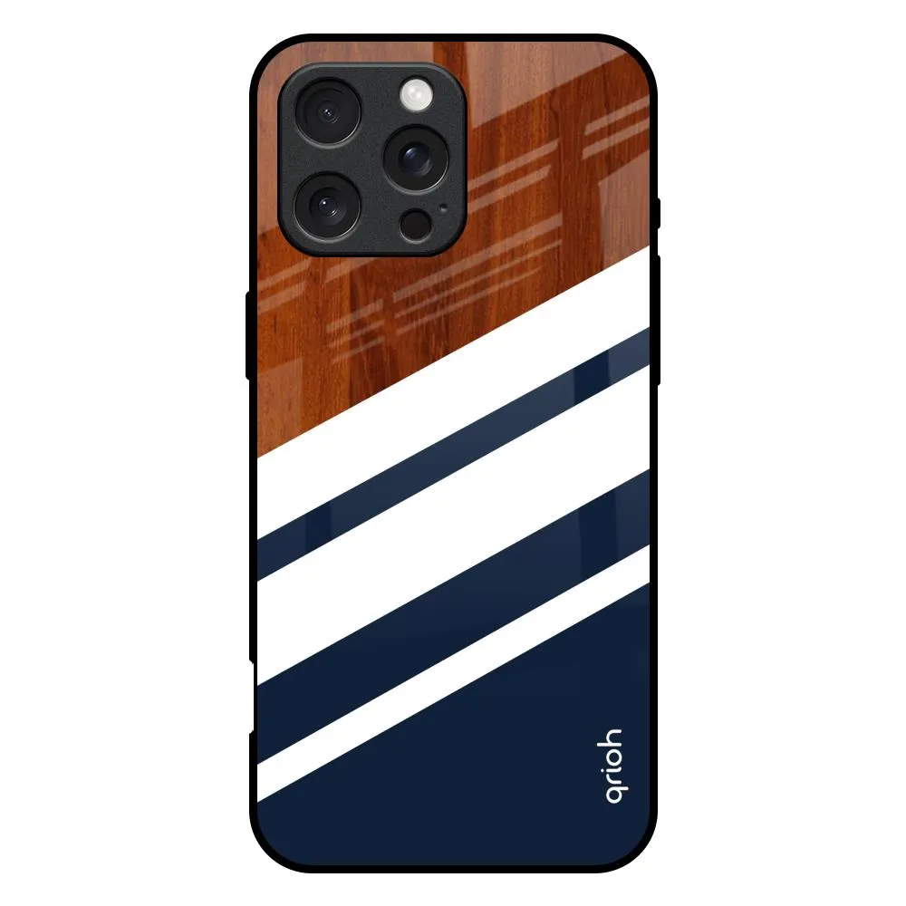 Bold Stripes Glass Case for iPhone 16 Pro Max Shock Absorber