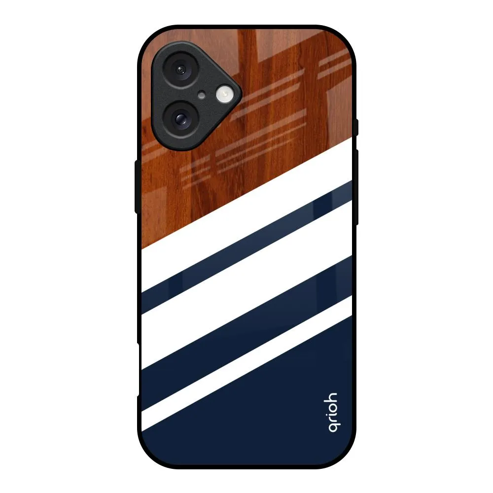 Bold Stripes Glass Case for iPhone 16 Wireless Compatible