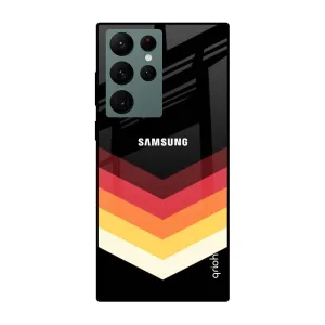 Stylish Detail Layer Modern Design Abstract Arrow Pattern Glass Case For Samsung Galaxy S22 Ultra 5G