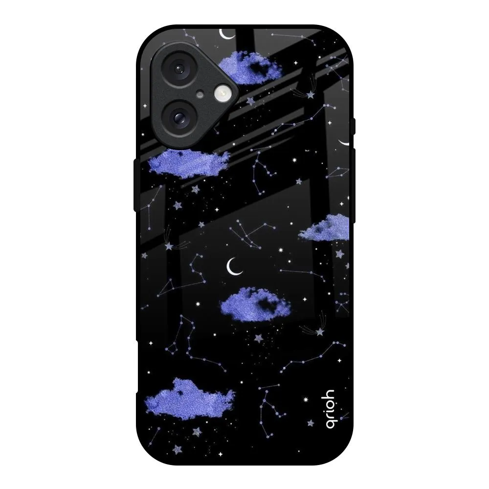 Constellations Glass Case for iPhone 16 Compact Frame Soft Material