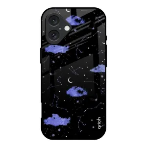 Constellations Glass Case for iPhone 16 Compact Frame Soft Material