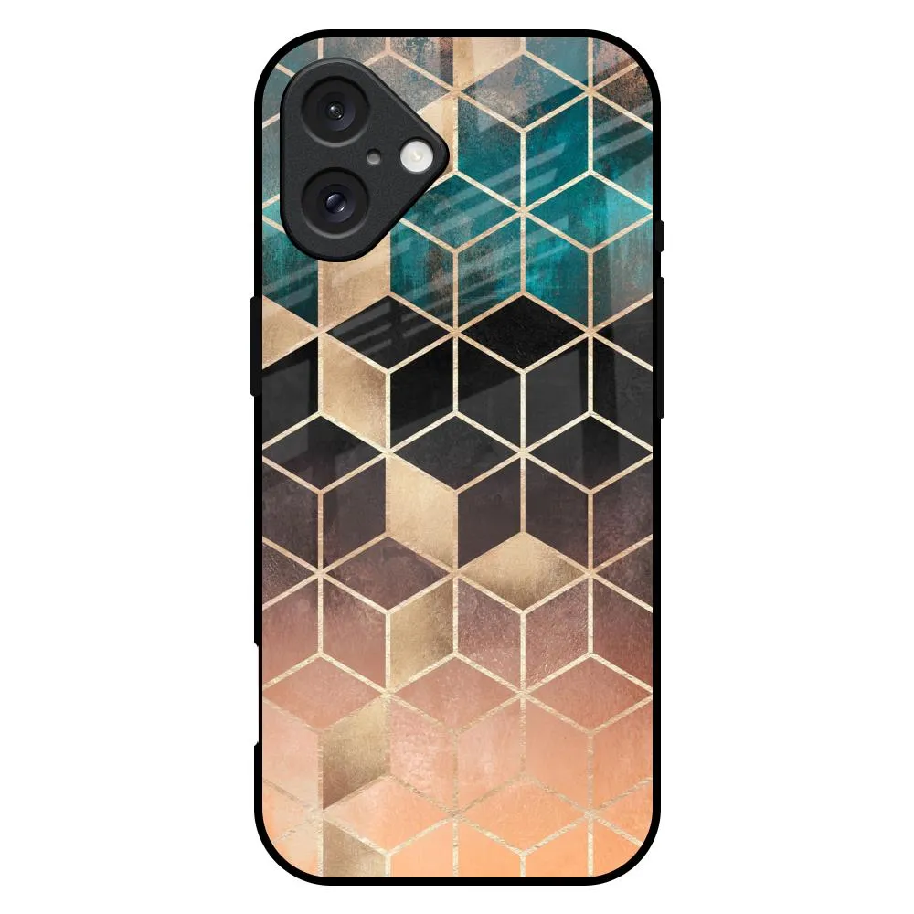 Bronze Texture Glass Case for iPhone 16 Plus Everyday Function