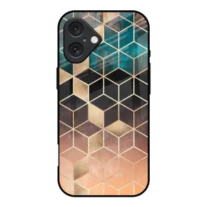 Hard Edge Trendy Finish Bronze Texture Glass Case for iPhone 16