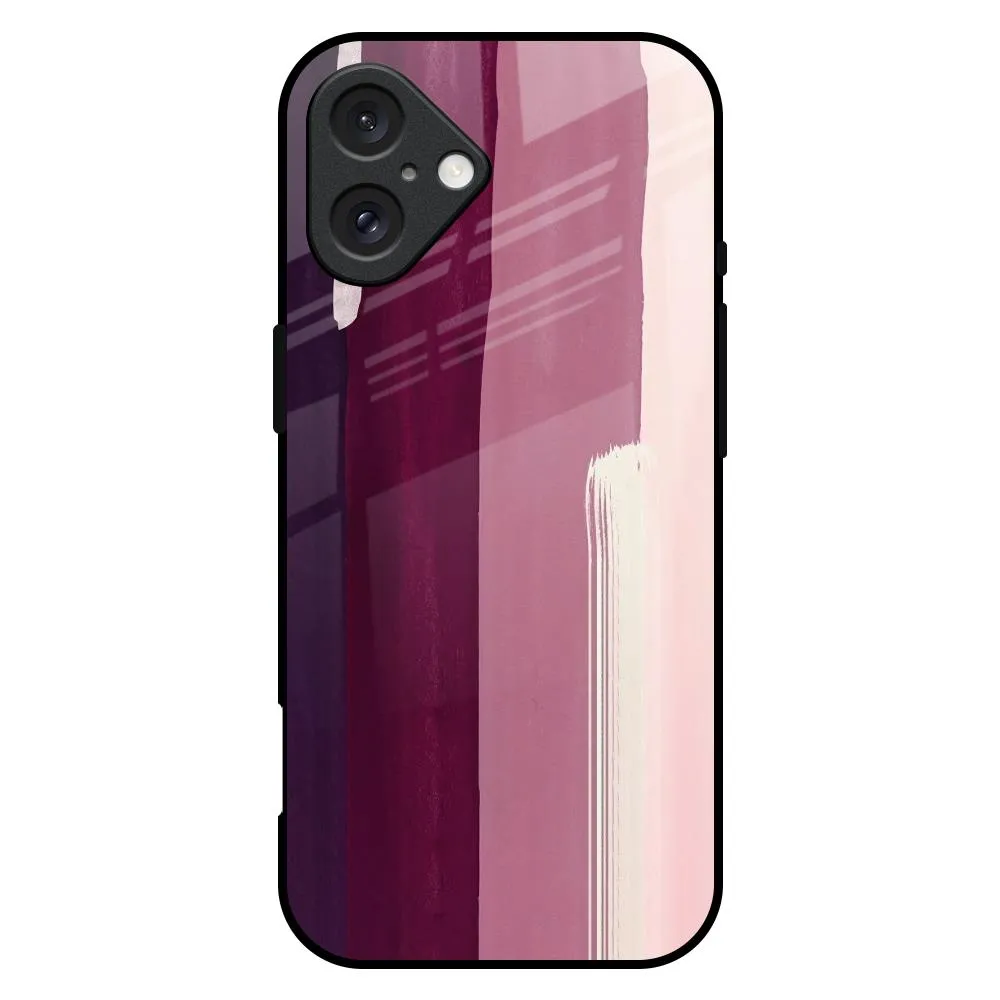 Brush Stroke Art Glass Case for iPhone 16 Plus Refined Finish