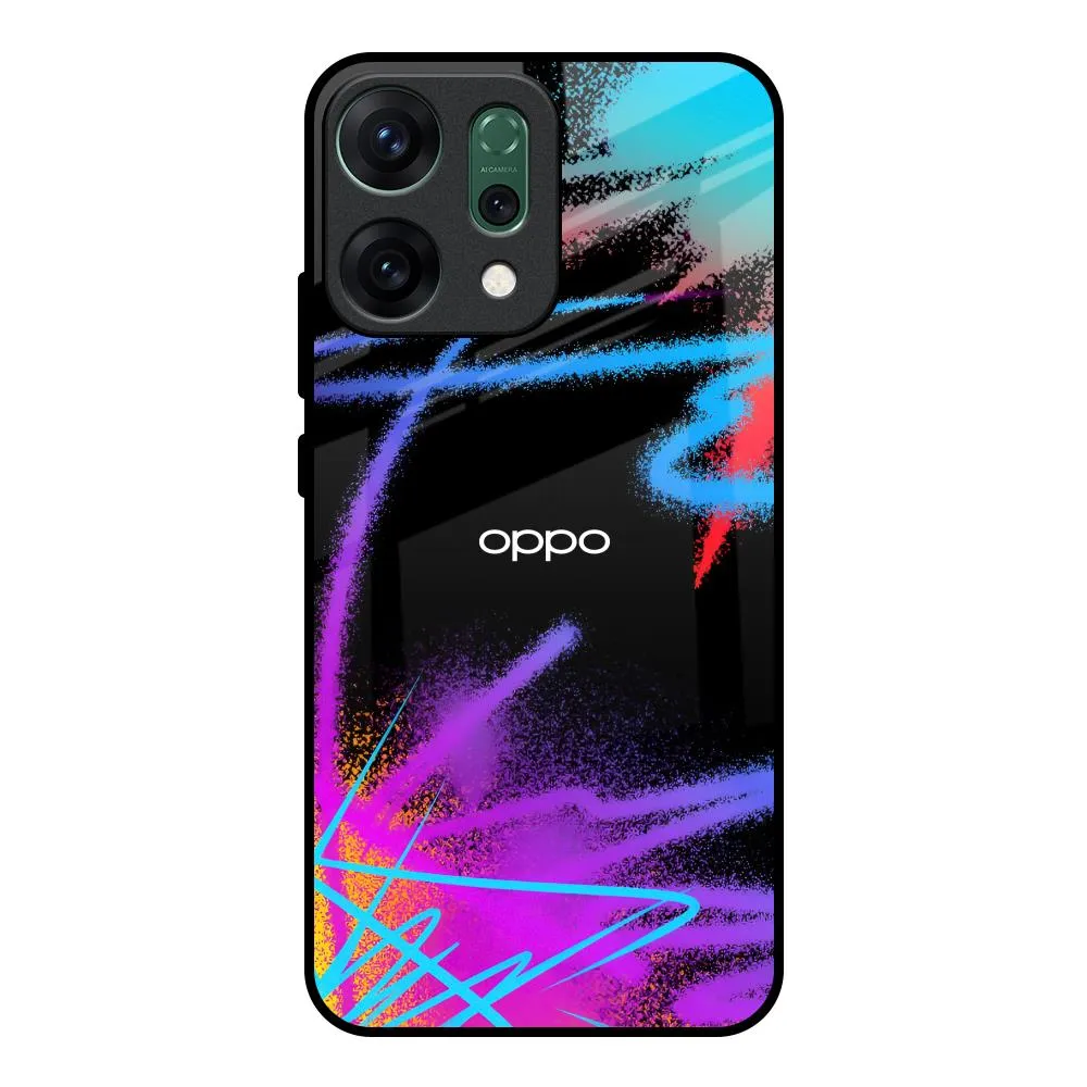 Brushy Color Glass Case for Oppo Reno14 Pro 5G simple design