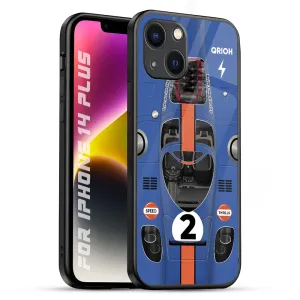 Soft Edge Look Car Adiction Glass Case for iPhone 14 Plus