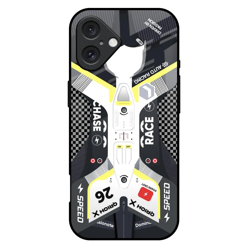 Creative Artwork Minimal Build Texture Car Enthusiast Glass Case for iPhone 16 Plus