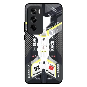 Vivid Detail Texture Car Enthusiast Glass Case for Oppo Reno 12 5G