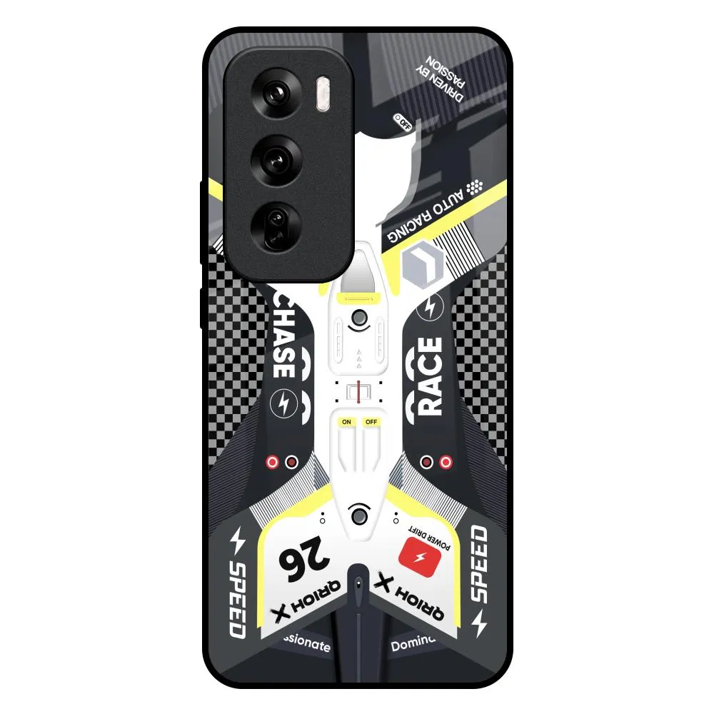 Vivid Detail Texture Car Enthusiast Glass Case for Oppo Reno 12 5G