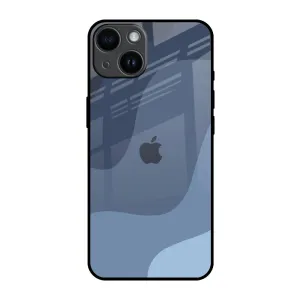 Scratch Guard Printed Artwork Navy Blue Ombre Glass Case for iPhone 14