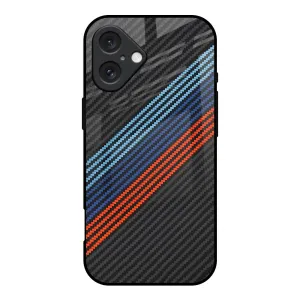 Gloss Surface Protective Material Carbon Inspired Glass Case for iPhone 16