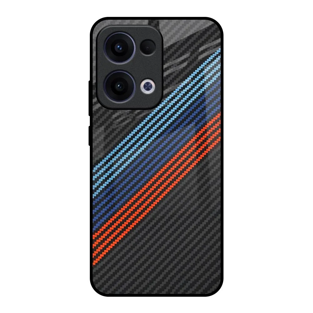 Carbon Inspired Glass Case for Oppo Reno13 5G Sport Inspired Hybrid Protection