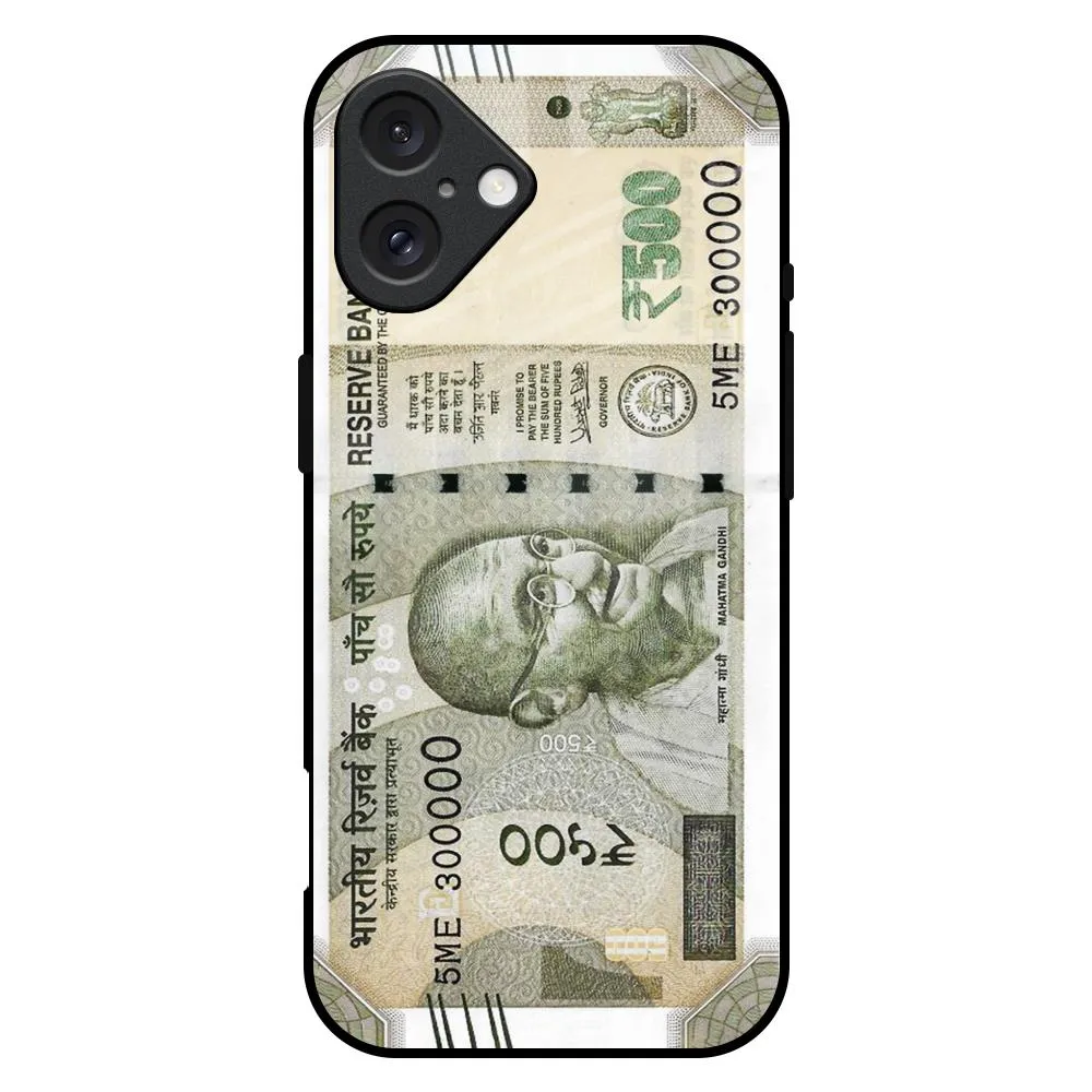 Light Finish Flexible Pattern Texture Cash Mantra Glass Case for iPhone 16 Plus