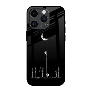 Catch the Moon Glass Case for iPhone 14 Pro Smooth Pattern