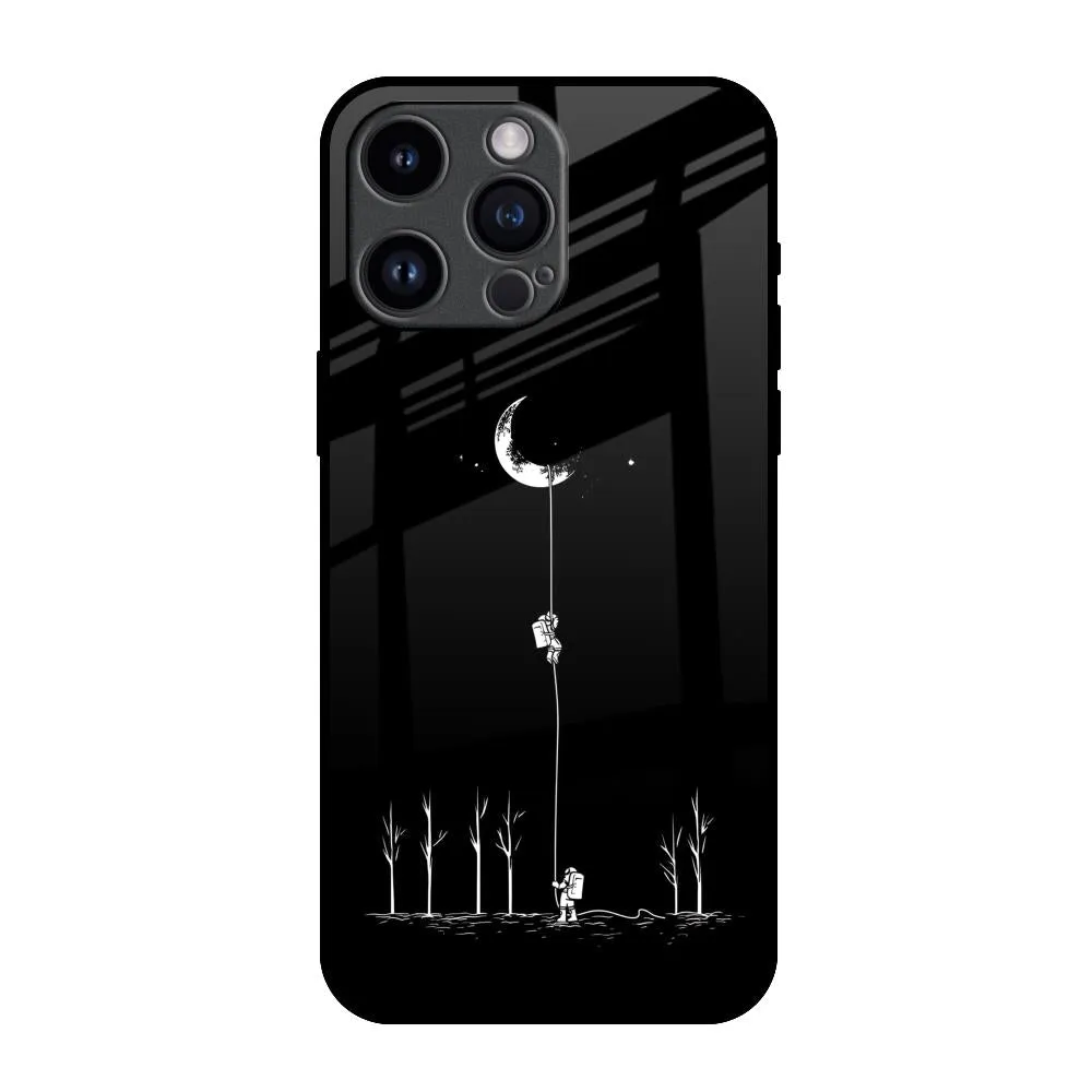 Catch the Moon Glass Case for iPhone 14 Pro Max Bold Look Classic Style