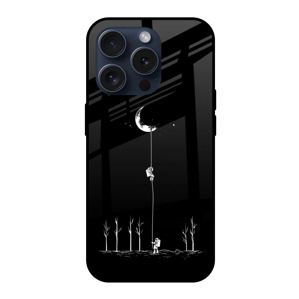 Catch the Moon Glass Case for iPhone 15 Pro custom design