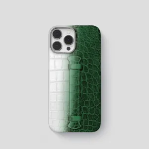 Center Handle For iPhone 15 Pro In Himalayan Crocodile Grip Safe dust protection