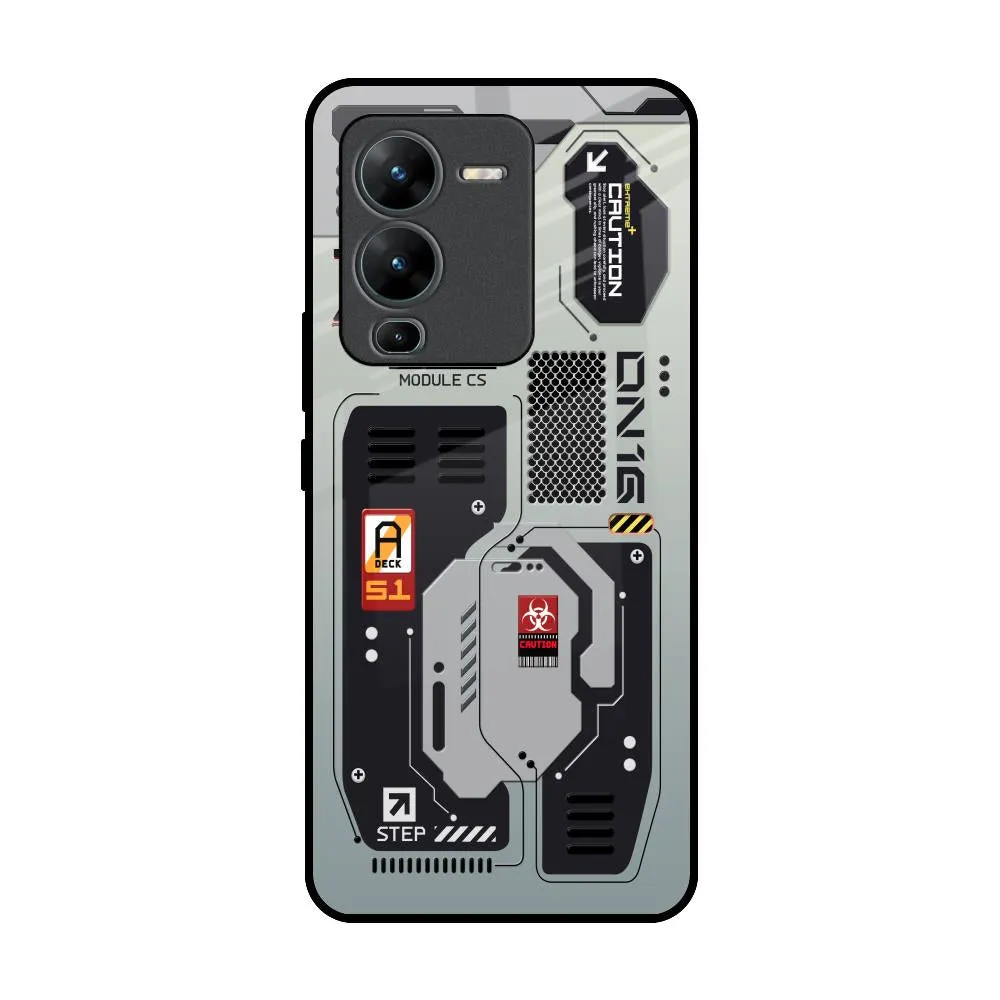 Techno Vibes Glass Case for Vivo V25 Pro Matte Surface Design clean design