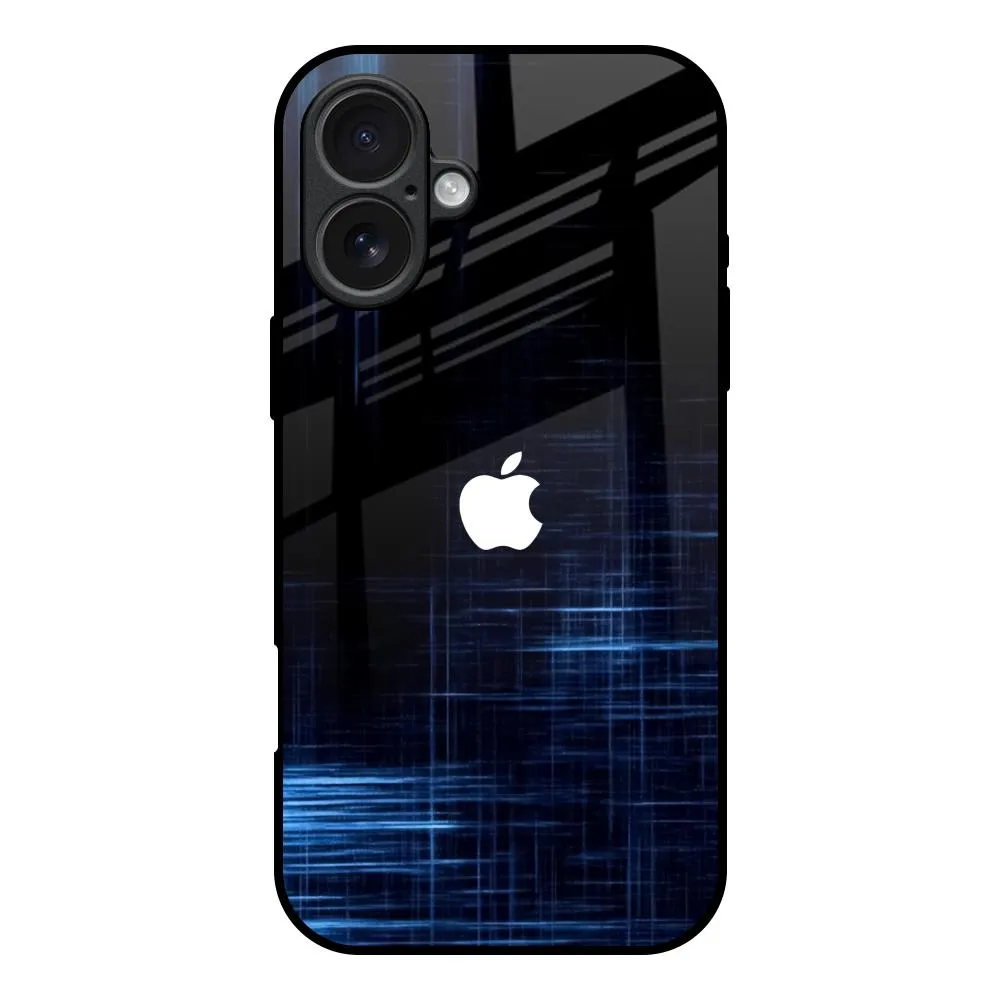 Light Build Blue Scratch Glass Case for iPhone 17