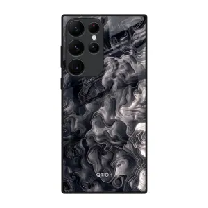 Elegant Look Clear Pattern Cryptic Smoke Glass Case for Samsung Galaxy S22 Ultra 5G