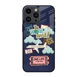 Tour The World Glass Case For iPhone 14 Pro Max Premium Detail Finish Modern Pattern Layer