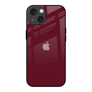 Classic Burgundy Glass Case for iPhone 15 Protective Touch