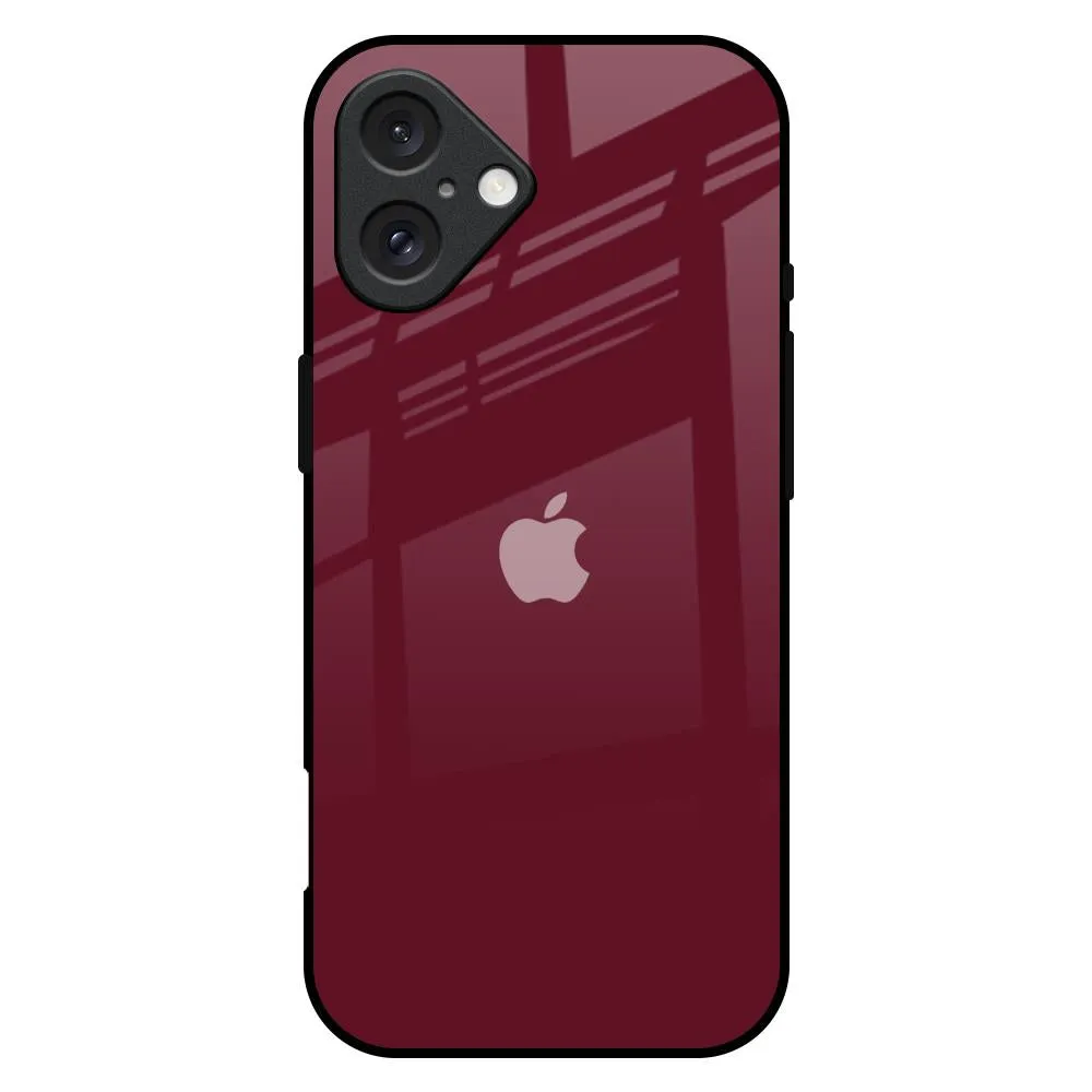 Sleek Edge Design Polished Detail Edge Classic Burgundy Glass Case for iPhone 16 Plus