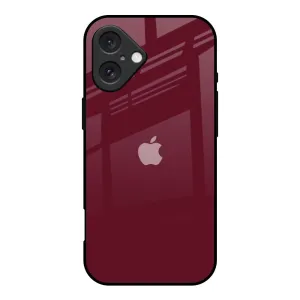 Flexible Grip Texture Premium Quality Classic Burgundy Glass Case for iPhone 16