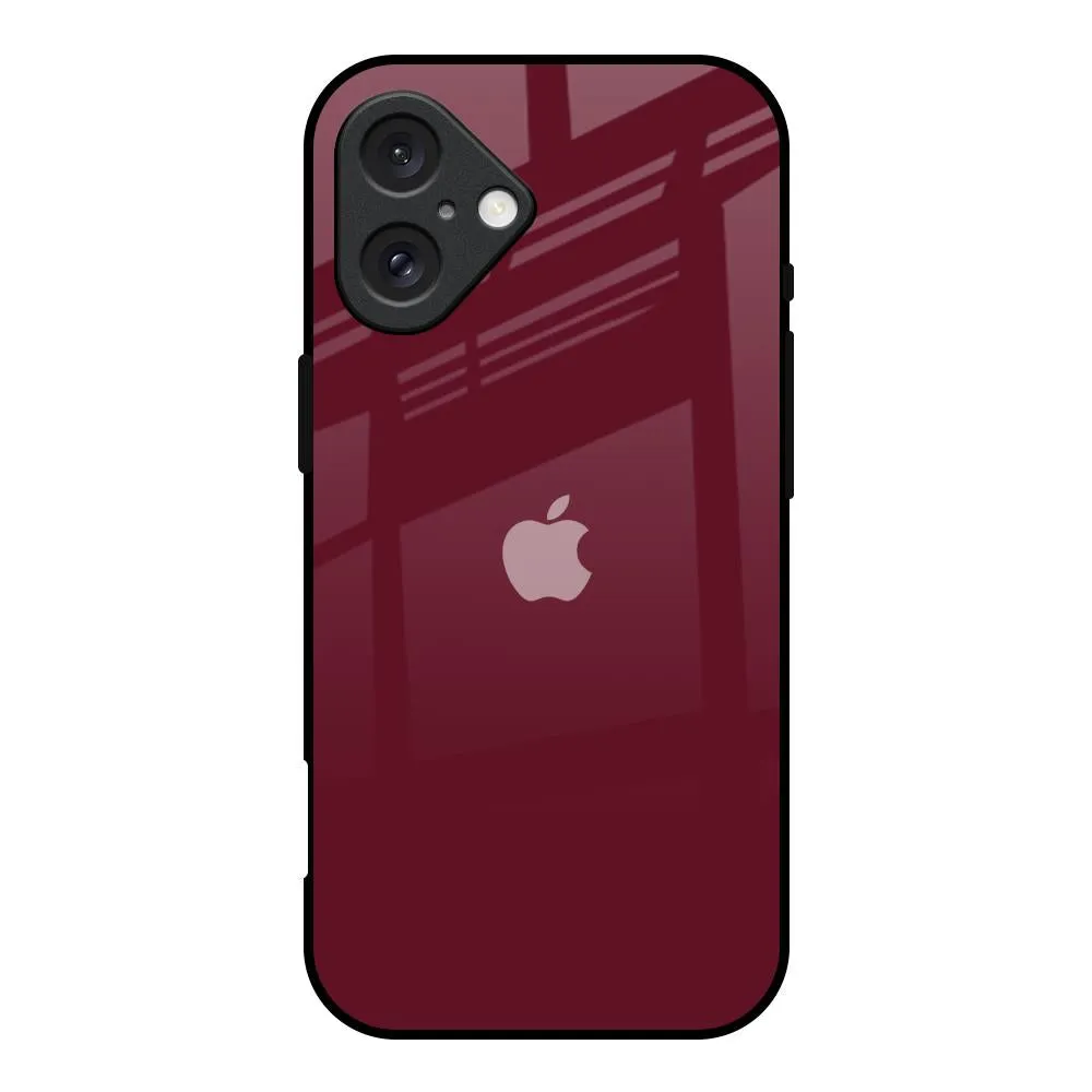 Flexible Grip Texture Premium Quality Classic Burgundy Glass Case for iPhone 16