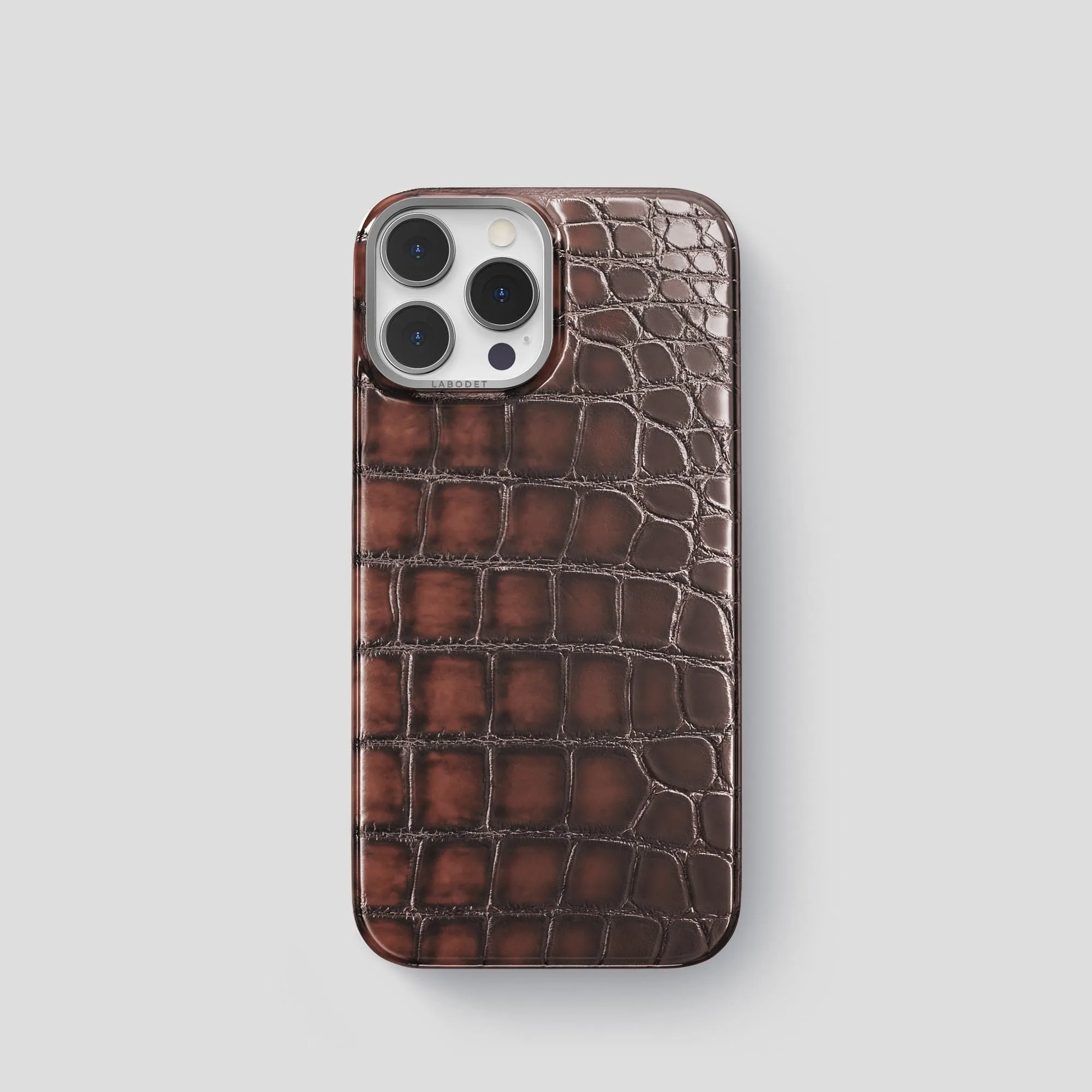 Smooth Lining Rugged Pattern Texture Classic Case For iPhone 15 Pro In Patina Alligator