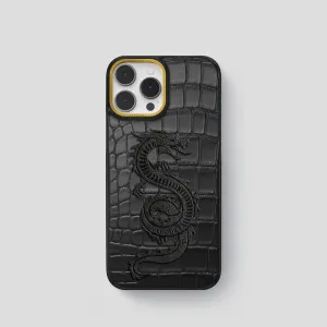 Comfort Shield Texture Flexible Pattern Layer Classic Case With Carbon Dragon For iPhone 15 Pro In Alligator
