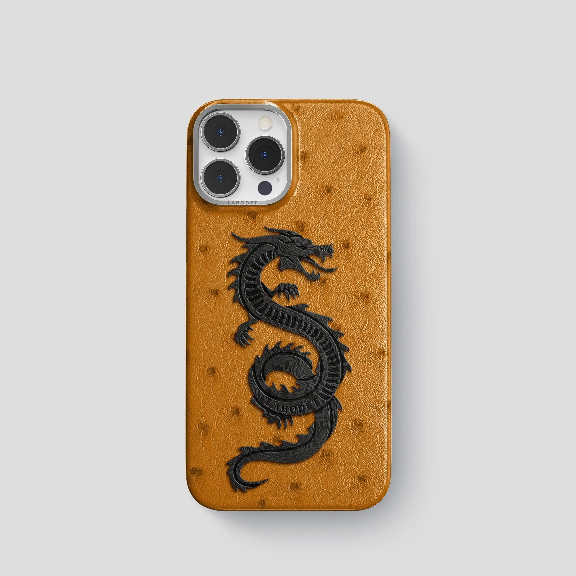 High strength Classic Case with Carbon Dragon For iPhone 15 Pro In Ostrich